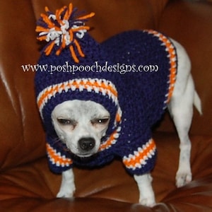 Instant Download Crochet Pattern Sports Team Dog Hoodie Small Dog Hoody 2-20 lbs image 2