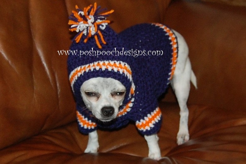 Instant Download Crochet Pattern Sports Team Dog Hoodie Small Dog Hoody 2-20 lbs image 2