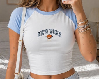 New York Basketball Baby Tee, New York Crop Top, New York Lover Gift, New Yorker Croptop, NYC Tank Top,Y2K Baby Tee,New York Shirt for Women