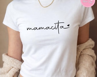 Mamacita Crop Top, Mothers Day Gift, Trendy Mom Baby Tee, Cute Mom Crop Top, Gift For Mom, Aesthetic Mama Top,Latina Mom Gift,Motherhood Top