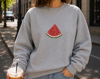 Watermelon Sweatshirt, Gildan Crewneck, Summer Sweatshirt, Fruit Crewneck, Watermelon Sweater, Retro Summer Gift, Cottagecore Sweatshirt