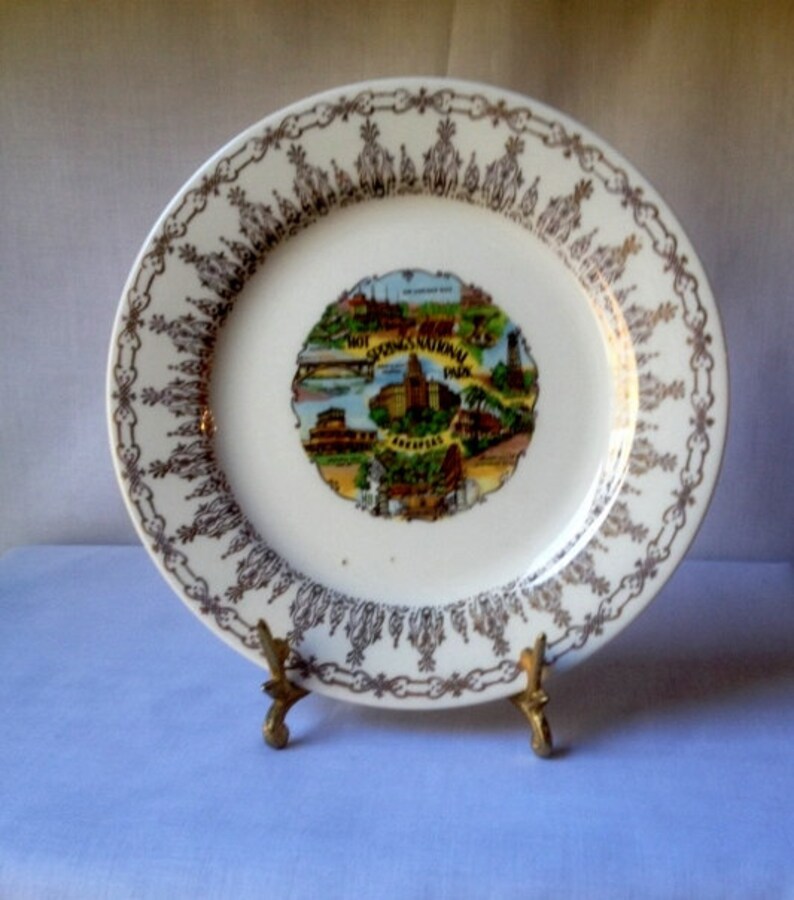 Vintage Hot Springs National Park Arkansas Souvenir Plate Etsy