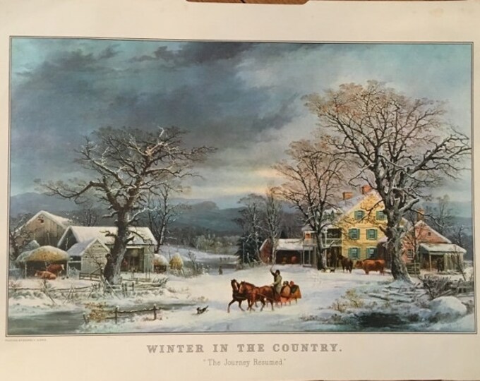 Vintage Currier and Ives Travelers Insurance Calendar Print Etsy