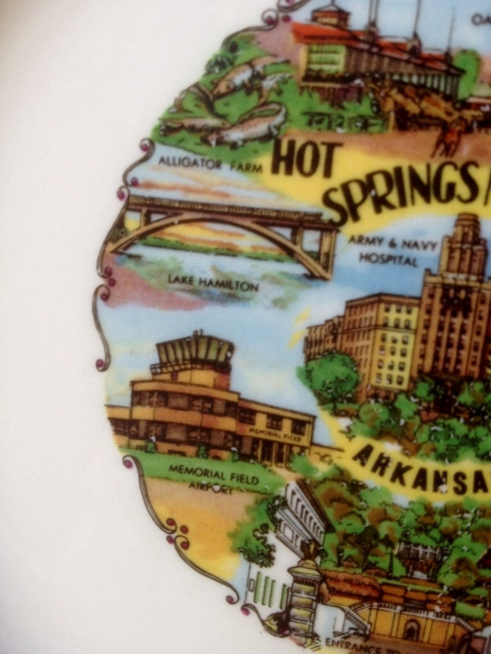 Vintage Hot Springs National Park Arkansas Souvenir Plate Etsy