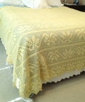 Wonderful Vintage Yellow Crocheted Bedspread