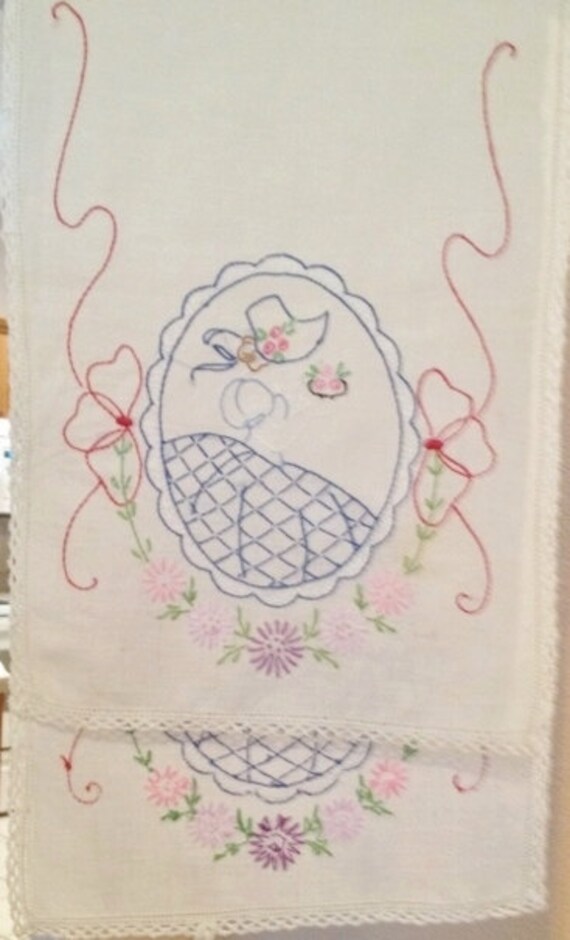 Vintage Used Dresser Chest Of Drawers Scarf With Embroidered Etsy