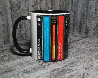 Depeche Mode-cassettemok | Koffiekopje jaren 80 retro muziekliefhebber| Retro cassettemok| Cadeau muziekliefhebber jaren 80| Vintage koffiemok met plakband