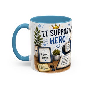 IT-supportmugg | IT-supporthjältemugg | Gåva för teknisk support | Kaffemugg för IT-tekniker | Present till helpdesk | Mugg för systemadministratör | Present till nördkontor