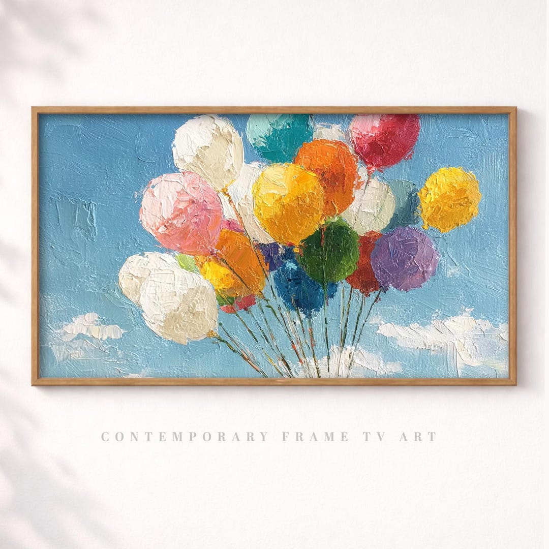 Colorful Balloon Oil Painting for Frame TV | …