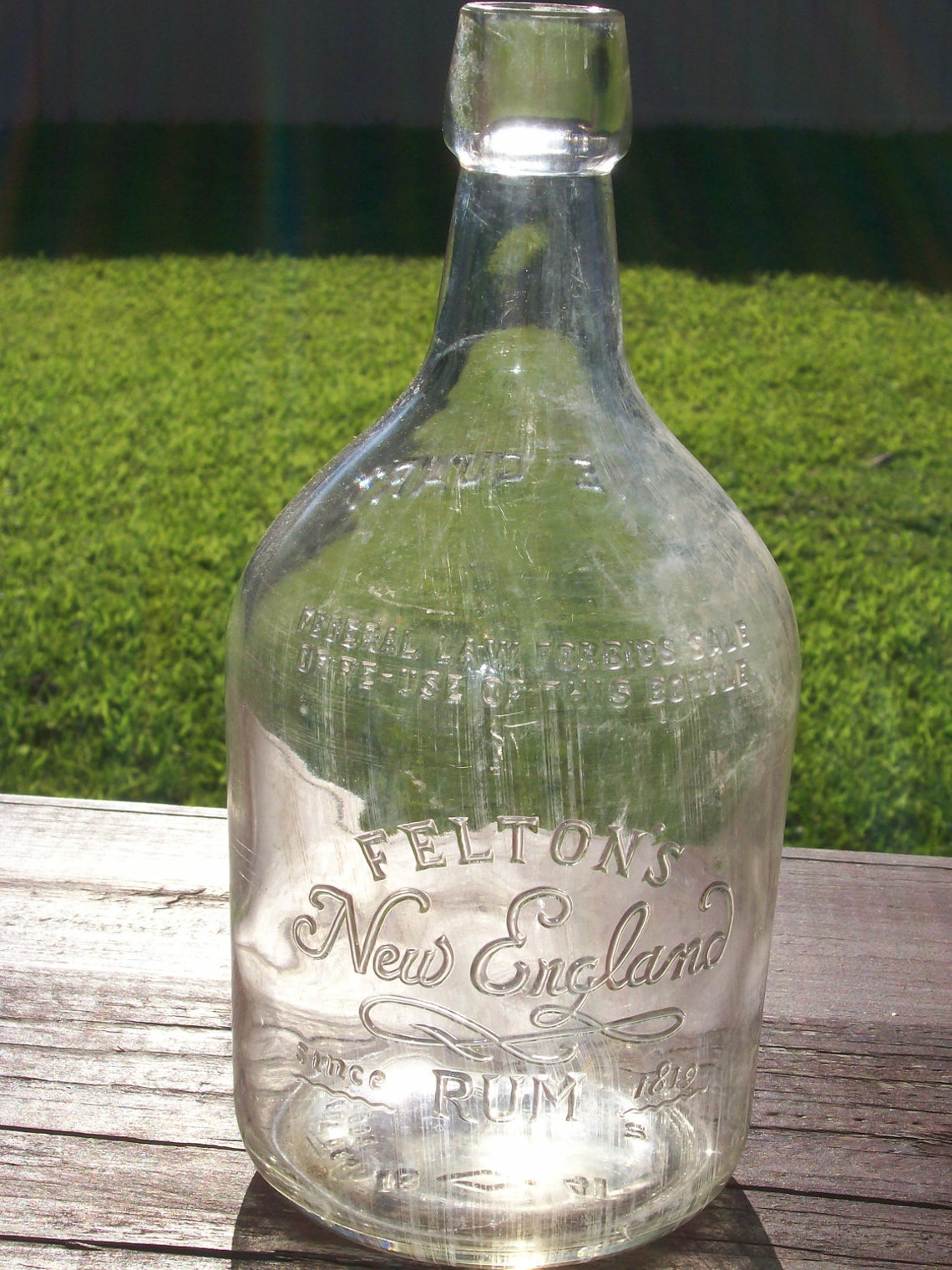 A Vintage 1941 Felton's New England Rum Glass Bottle Etsy