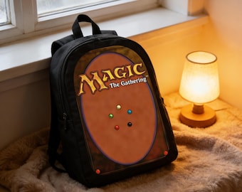 Magic The Gathering Rucksack, MTG Mana Symbole Schultasche - Geschenk für MTG Fans