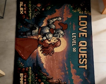 Terraria LoveQuest Decke, Retro Pixel Art Sandbox Spiel Fleece Überwurf für Gamer Fans