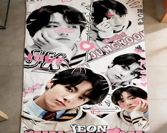 BTS Mitglied Foto Collage Decke, Kpop ARMY Fleece Überwurf
