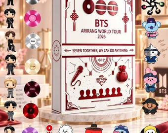 BTS World Tour 2026 Advent Calendar, Arirang 24 Day Blind Box, Kpop Charm Countdown Gift Set, Fan Collectible Christmas Gift