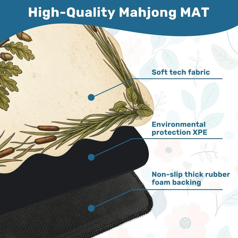 Vintage Mallard Duck Mahjong Mat, Non-Slip Table Cover with Bag, Whimsical Gaming Accessory for Noise Reduction, Gift for Mahjong Lover image 6
