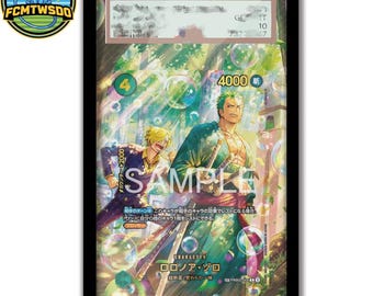 Estuche con soporte magnético para exhibición One Piece Roronoa Zoro EB04-007 Extended Art Graded para OPCG