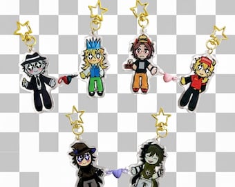 FORSAKEN Acrylic Keychains: Chance, Itrapped, 007n7, Azure, TwoTime, Elliot.