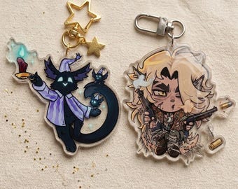 Deadlock Acrylic Keychain Charms, Ivy Vindicta Mina Celeste Victor Silver, Trending Keychain.