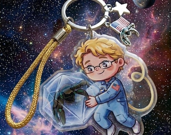 Grace Rocky Project Hail Mary Inspired Keychain charm, Sci Fi Novels Fandom Acrylic Keychain, Fanart Gift, Trending Keychain.
