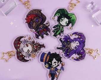The Freak Circus Glitter Acrylic Keychain Set | 5-Piece Chibi Bag Charms for Fans & Collectors | Trending Keychain.
