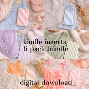 Randiga Kindle-inlägg | 6-pack genomskinligt fodral, utskrivbara | Kindle-klistermärken, tillbehör | Kindle Paperwhite Basic Colorsoft | Digital nedladdning
