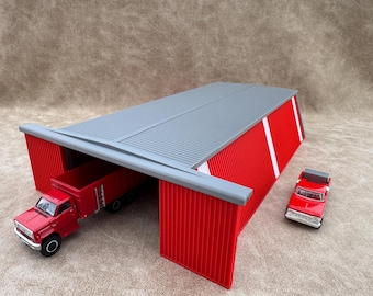 1/64 Scale - Farmstead Style Red Machine Shed - 76' Scaled Length - Made in USA