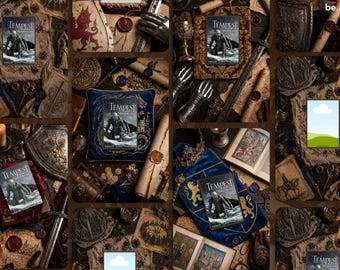 Dark Fantasy Book Mockup: Medieval Arthurian Knight Bookstagram Canva Flatlays (100 Epic Adventure Posts/Reels)