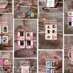 Bookstagram Reels Template Pink Bookish Reel Author Faceless Booktok Video Instagram Tiktok Book Promo Book Lover Influencer Content Creator