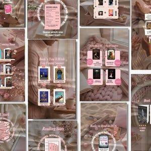 Bookstagram Reels Template Pink Bookish Reel Author Faceless Booktok Video Instagram Tiktok Book Promo Book Lover Influencer Content Creator