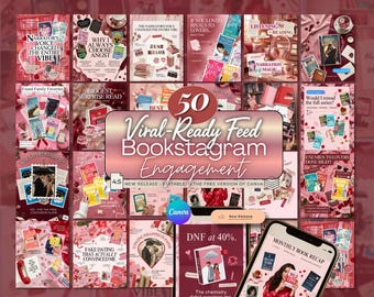 Plantillas de Canva para Bookstagram en rosa y rojo: Reseña de libros, Libro romántico, Creador de contenido para Tok, Lector lector, Escritor, Marketing (Autor independiente en Instagram)