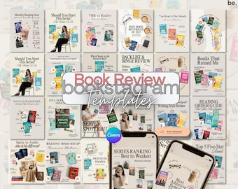 Plantillas de Canva para Bookstagram: Reseñas de novelas románticas y creador de contenido para Booktok.