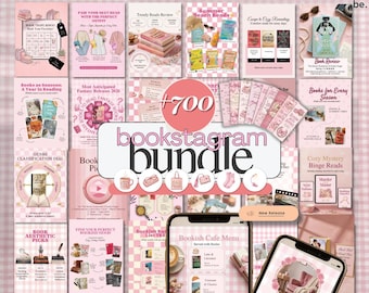 Bookstagram Template Booktok Instagram Trendy Aesthetic Pink Bookish Content Creator Author Social Media Canva Book Review Influencer Bundle