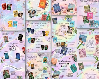 Plantilla de Instagram para Bookstagram con temática de libros y estilo arcoíris, creador de contenido estético y colorido para reseñas de libros en redes sociales (amante de los libros, lector y escritor).