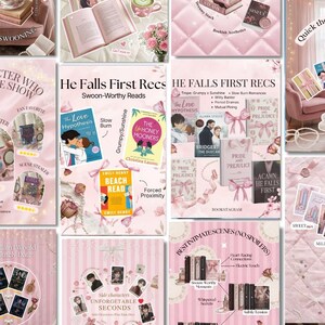 Bookstagram Canva Templates Pink Coquette: Book Review, Content Creator Booktok Instagram Trendy Bookish Reader Writer Author Social Media