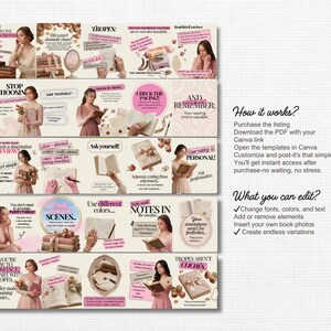Romance Bookstagram Carousel Template | Canva, Booktok Content Creator & Book Review Instagram Post (Bookish Author Marketing)
