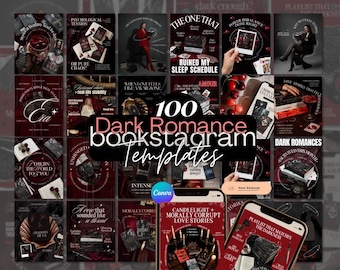 Dark Romance Author Instagram Template: Bookish Spicy Mafia Bookstagram Canva  Social Media, Book Review (Indie Marketing Promo)