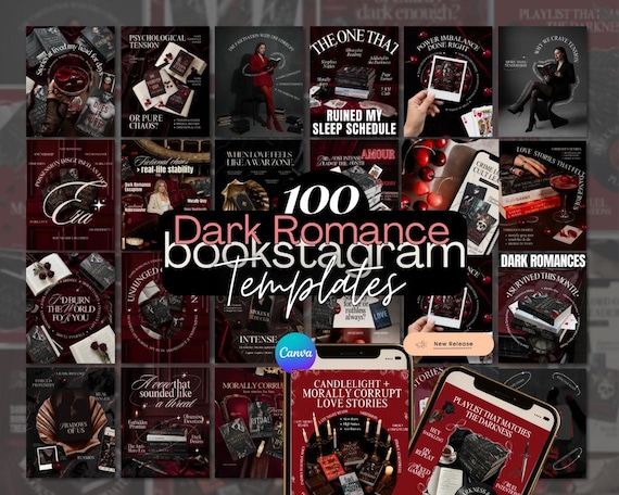 Dark Romance Author Instagram Template: Bookish Spicy Mafia Bookstagram Canva  Social Media, Book Review (Indie Marketing Promo)
