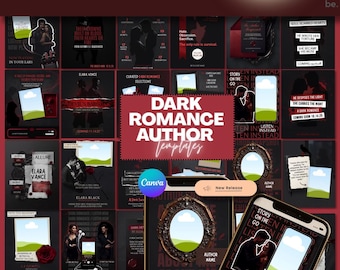 Dark Romance Author Instagram Templates: Bookstagram Canva Bundle (Indie Promo)