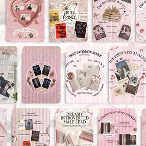 Bookstagram Canva Templates Pink Coquette: Book Review, Content Creator Booktok Instagram Trendy Bookish Reader Writer Author Social Media