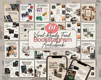 Plantillas de Instagram para autores de audiolibros: Bookstagram Canva Presentación de portada Reseña de libro (Promoción de lanzamiento de libro Publicidad literaria Marketing para escritores independientes)