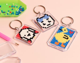 Kit de manualidades para llavero con pintura de diamantes DIY
