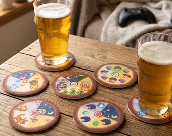 Stardew Valley Felt Coaster Set of 6 ｜Cozy Farm Game Drink Coasters