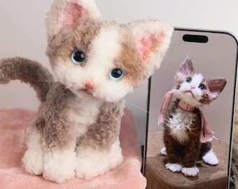 Gato de limpiapipas personalizado / Réplica de mascota personalizada / Mascota de tallo de chenilla hecha a mano / Regalo conmemorativo personalizado para mascotas / Recuerdo para amantes de los gatos