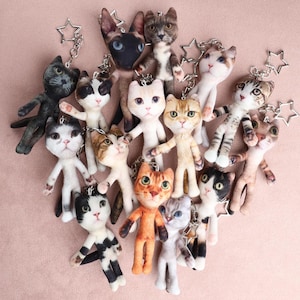 Kissen-Schlüsselanhänger & Taschenanhänger mit hässlicher Katze | Lustiges Katzenkissen | Meme-Katzenplüschtier | DIY-Set