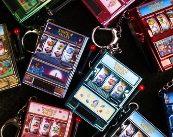 Personalisierbarer Stardew Valley Spielautomat Schlüsselanhänger: Interaktives Fidget Spielzeug, Gachapon Anhänger
