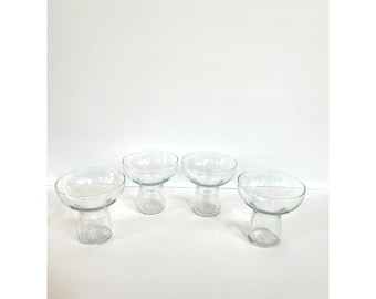 Set of Four Vintage Wine/Margarita glasses, stemless, hallow