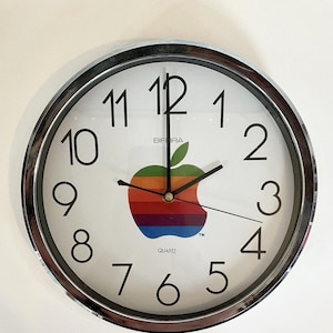 Vintage Apple Wall Clock - Etsy Canada