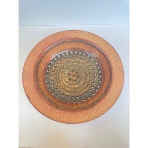 Vintage Studio Pottery Berry Colander Bowl Wally Schwab PNW Speckled Stoneware
