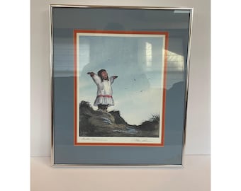 C Alan Johnson Arctic Summer Framed Print 1984 Signed Alaska Inuit Art 17x 15