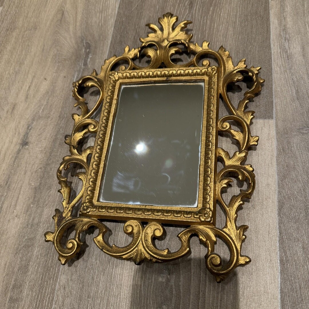 Antique Gilt Metal Rococo Photo Frame With Mirror Back C.1900 - Etsy